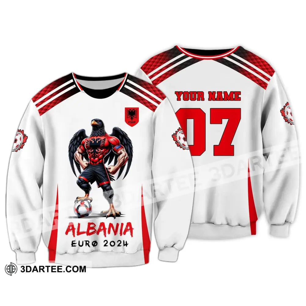 Unisex Shirt Euro 2024 Custom Name And Number Albania Football Polo Long Sleeve / S T-Shirt