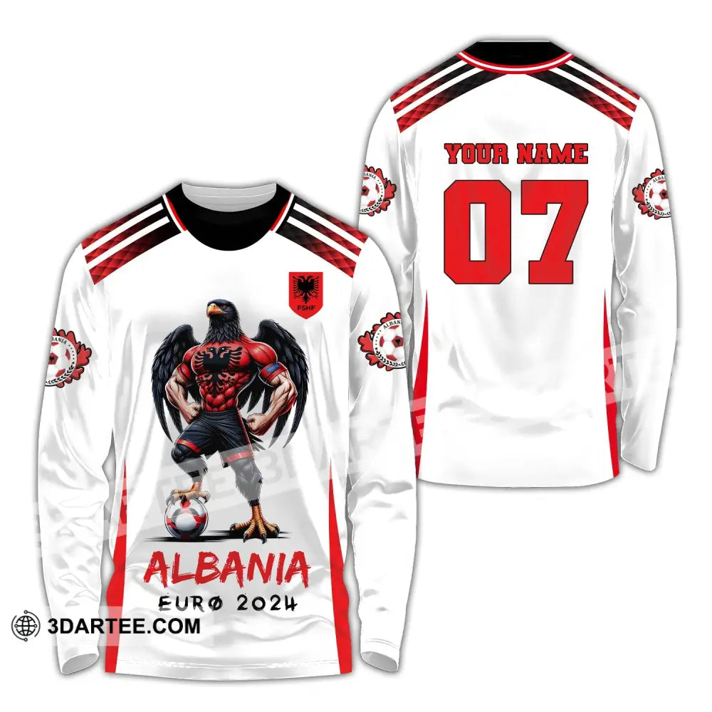 Unisex Shirt Euro 2024 Custom Name And Number Albania Football Polo Long Sleeve / S T-Shirt