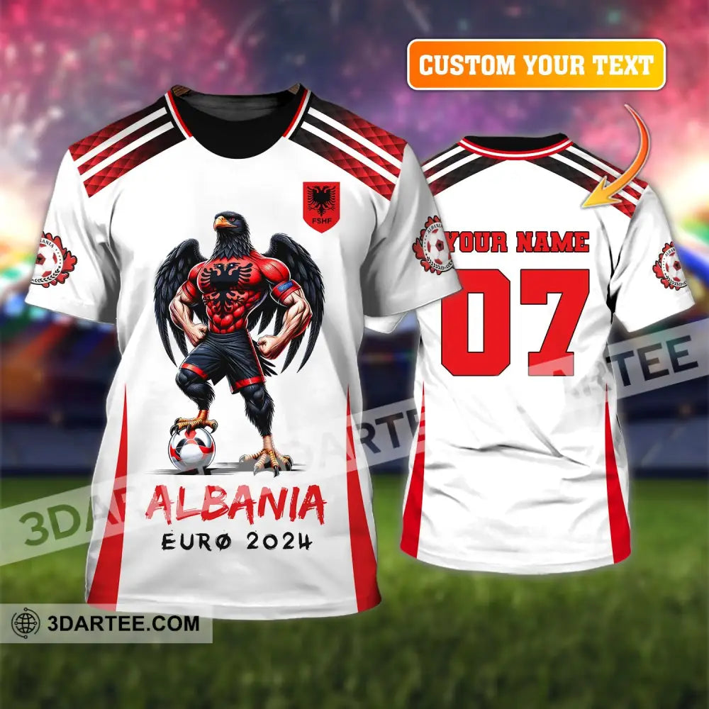 Unisex Shirt Euro 2024 Custom Name And Number Albania Football Polo Long Sleeve T-Shirt