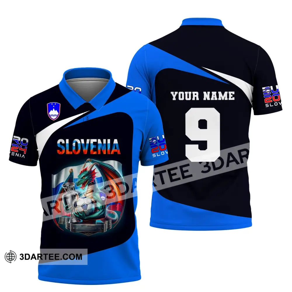 Unisex Shirt Euro 2024 Custom Name And Number Slovenia Football Polo Long Sleeve / S T-Shirt