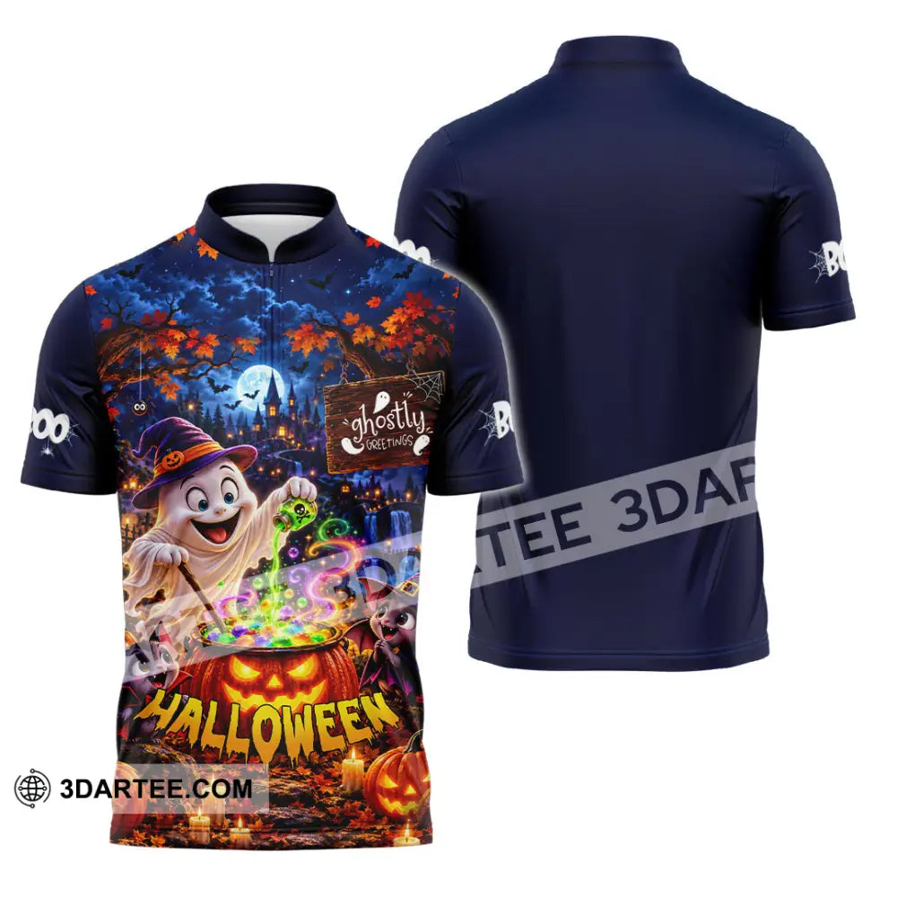 Unisex Shirt - Halloween Shirt - Zipper Polo Shirt / S - T-shirt
