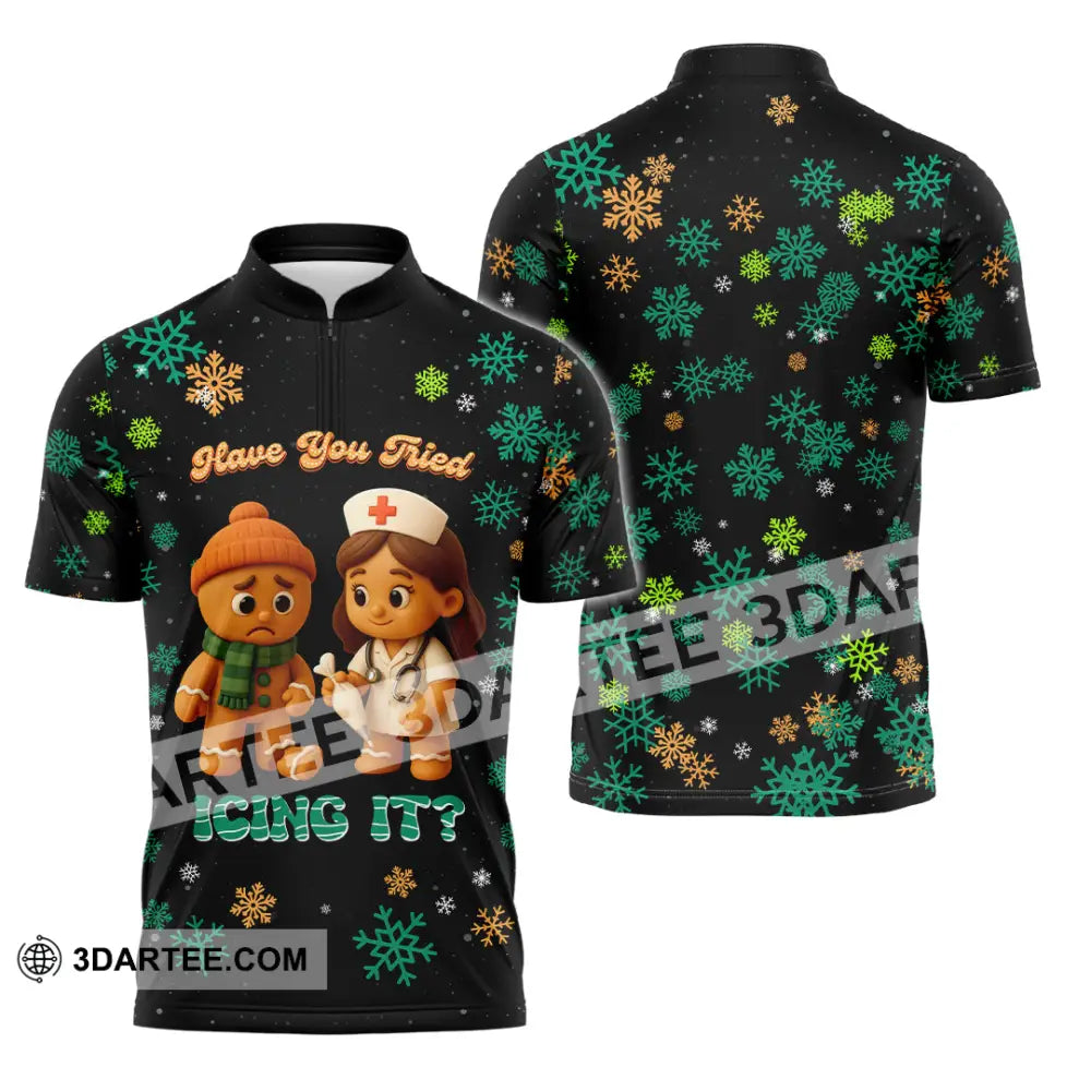 Unisex Shirt - Have You Tried Icing It Christmas Shirt Zipper Polo Shirt / S T-shirt