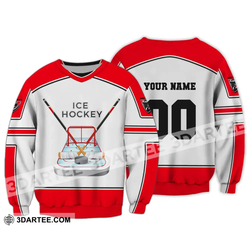 Unisex Shirt Ice Hockey Custom Name And Number T-Shirt Polo Gift For Player Long Sleeve / S