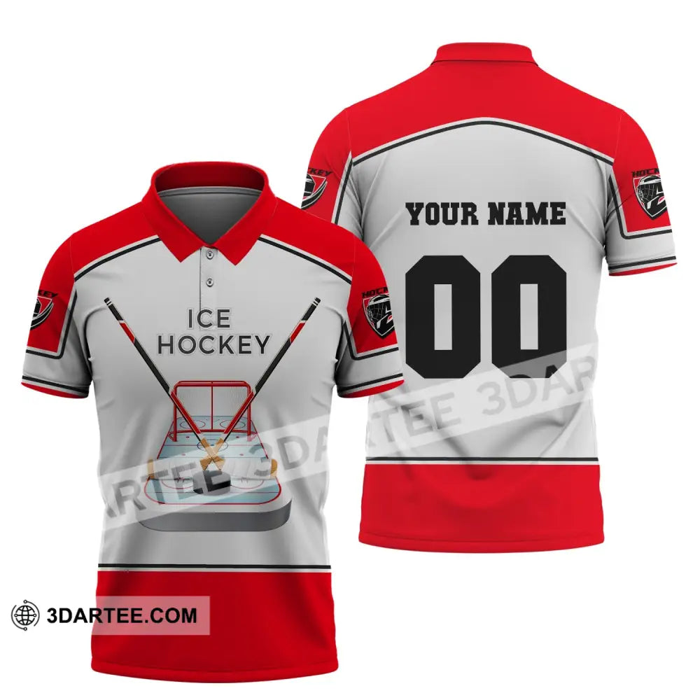 Unisex Shirt Ice Hockey Custom Name And Number T-Shirt Polo Gift For Player / S