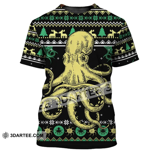 Unisex Shirt Octopus Ugly Christmas Hoodie Zip Sea Animal T-Shirt Gift For / S