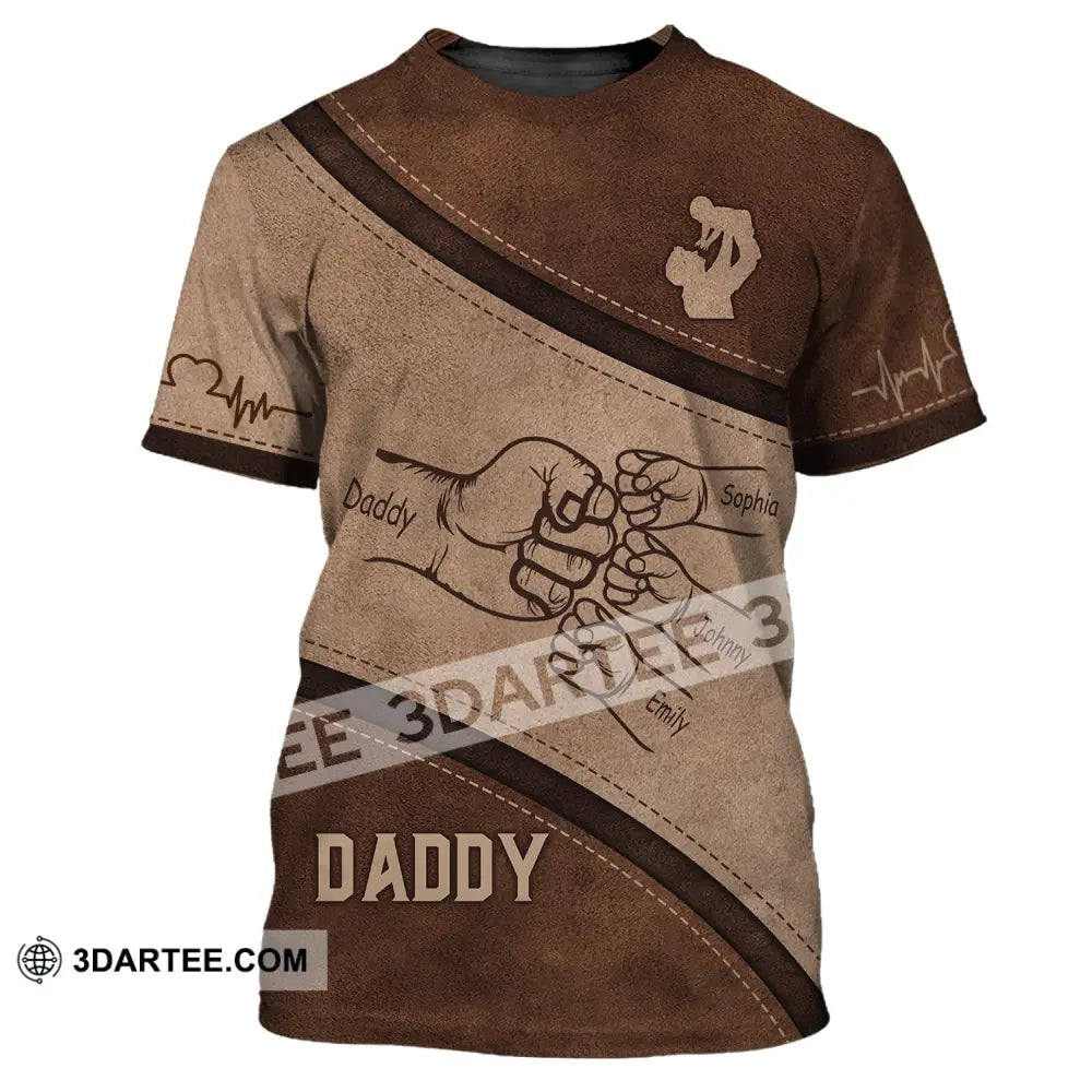 Unisex Shirt Outline Fist Bump Daddy Father’s Day Gift For Dad Grandpa Husband T-Shirt / S