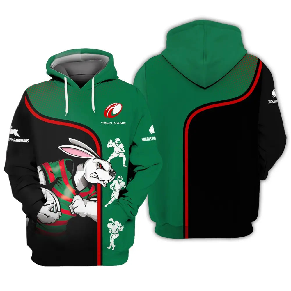 Unisex Shirt South Sydney Rabbitohs Reggie The Rabbit Hoodie Football T-Shirt / S
