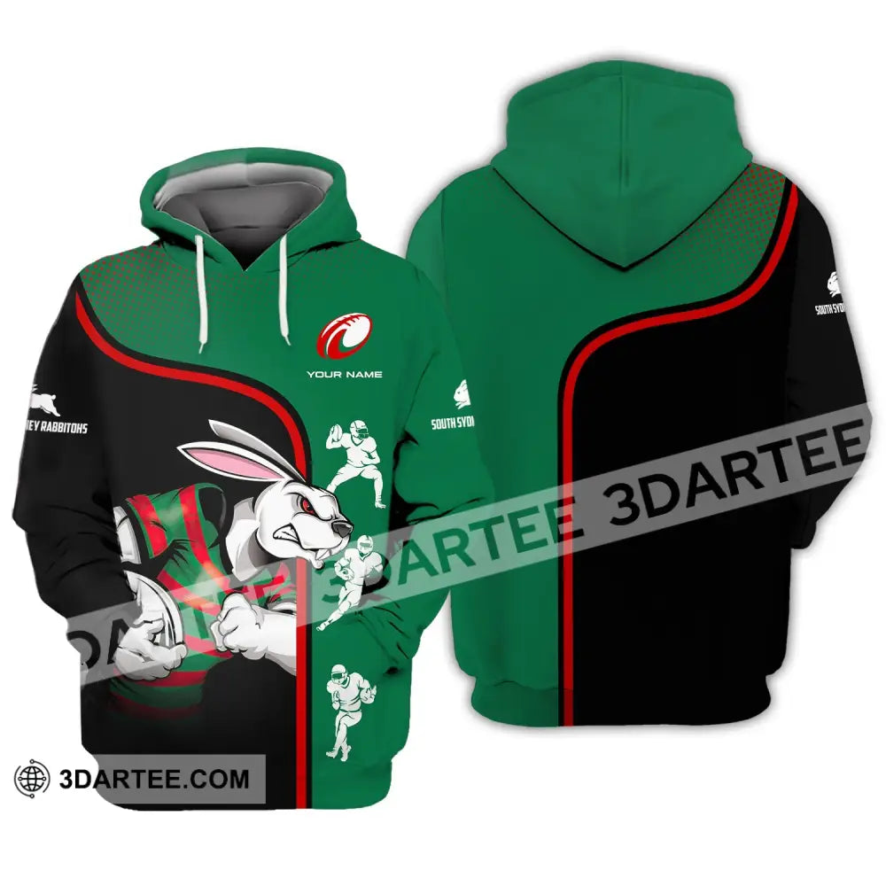 Unisex Shirt South Sydney Rabbitohs Reggie The Rabbit Hoodie Football T-Shirt / S