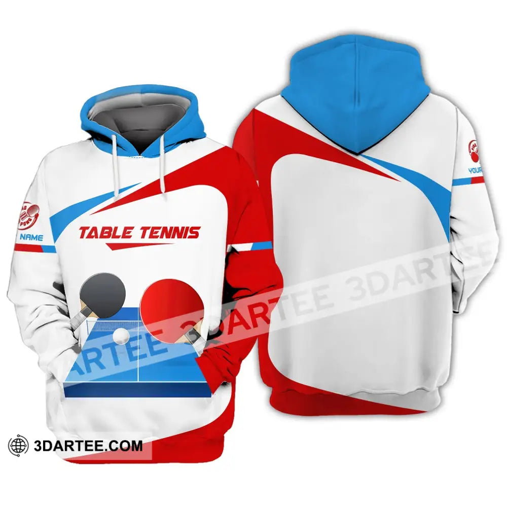 Unisex Shirt Table Tennis Custom Ping Pong T-Shirt Gift For Player Hoodie / S