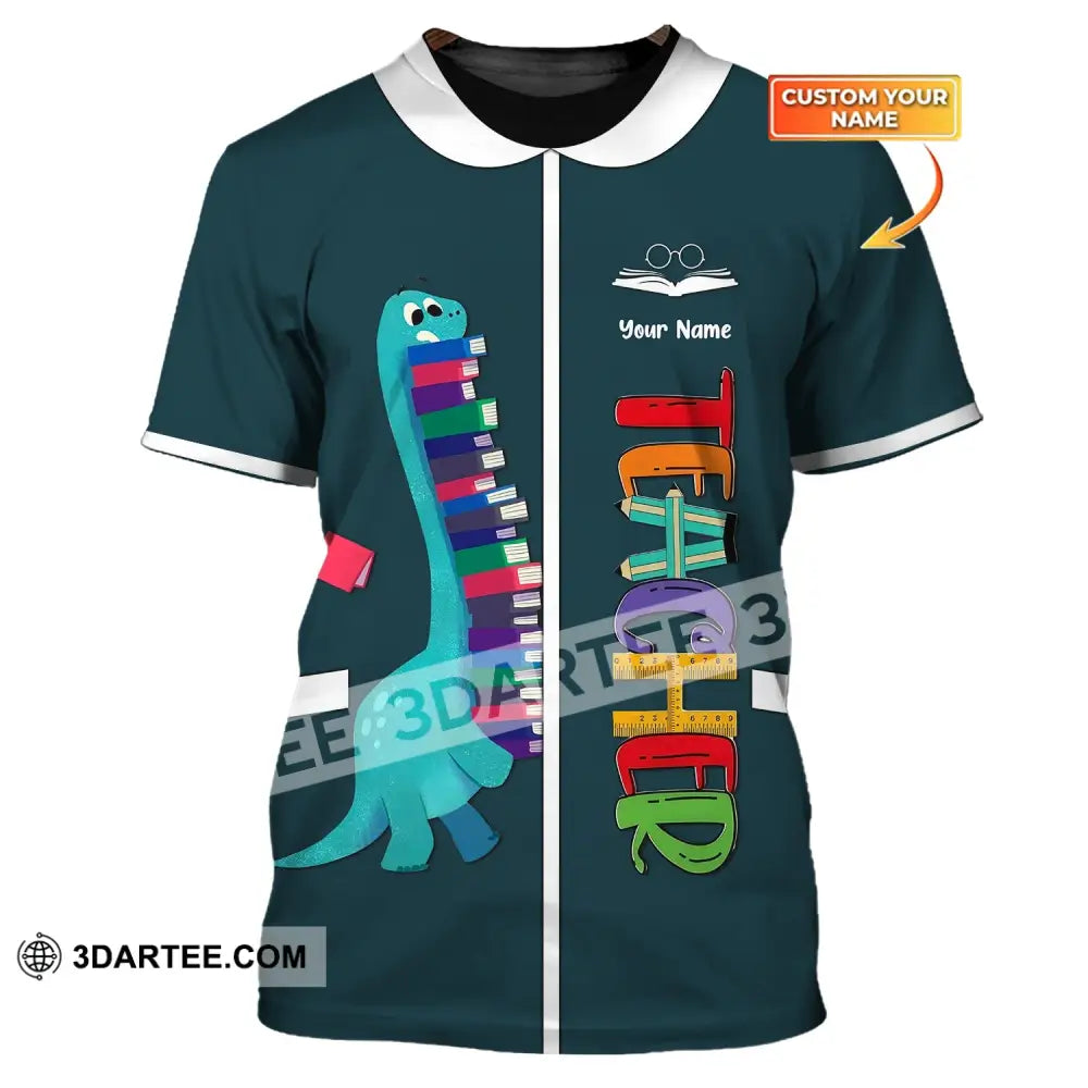 Unisex Shirt Teacher Hoodie Dinosaur Gift For Teachers T-Shirt / S