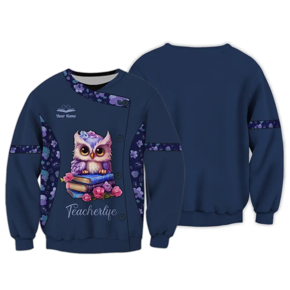 Unisex Shirt Teacher Hoodie Owl Gift For Teachers Long Sleeve / S T-Shirt