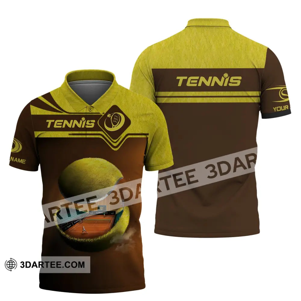 Unisex Shirt Tennis Ball T-Shirt Lover Gift Player Apparel Polo / S