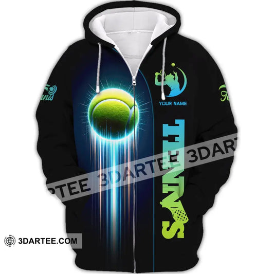 Unisex Shirt Tennis Lover T-Shirt Gift Player Apparel Zipper Hoodie / S