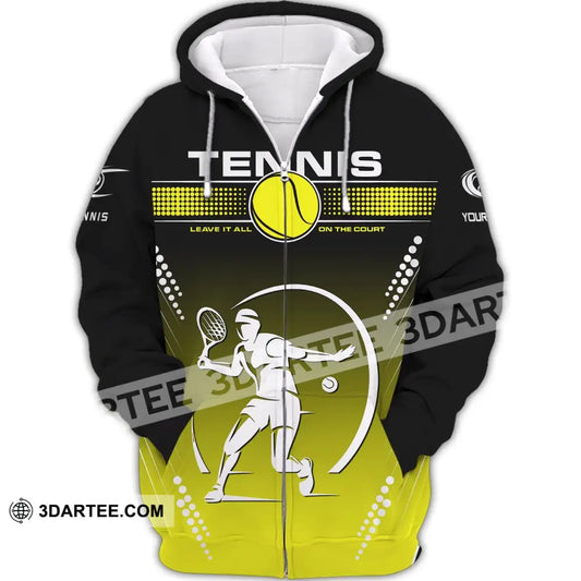 Unisex Shirt Tennis T-Shirt Hoodie Lover Gift Player Apparel Zipper / S