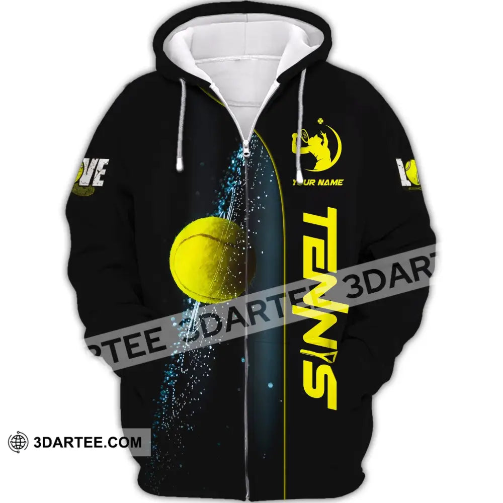 Unisex Shirt Tennis T-Shirt Lover Gift Player Apparel Zipper Hoodie / S