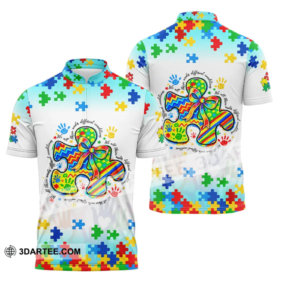 Unisex Shirt - We All Thrive Under Different Conditions 3D Shirt Zipper Polo Shirt / S T-shirt