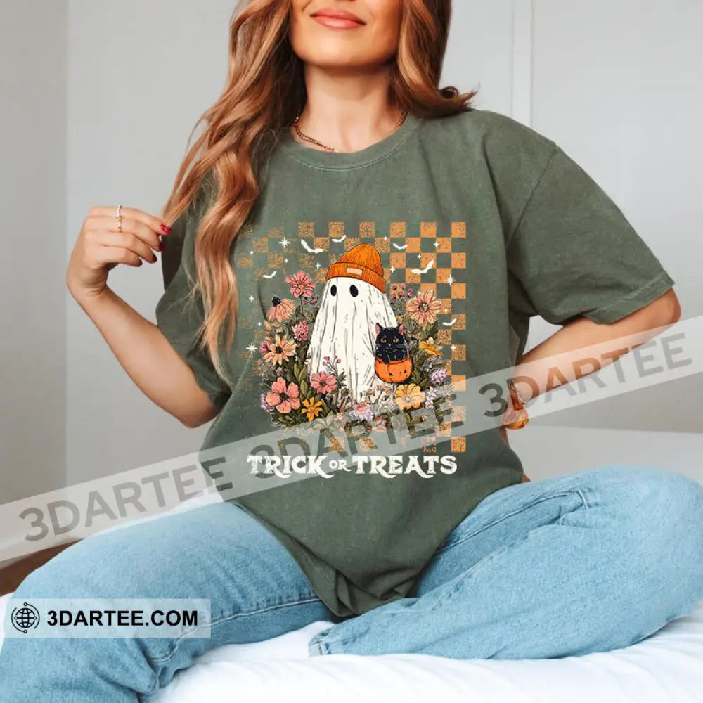 Unisex T-Shirt - Trick Or Treat T-Shirt Halloween Collectible Gift Hunter Green / S Apparel