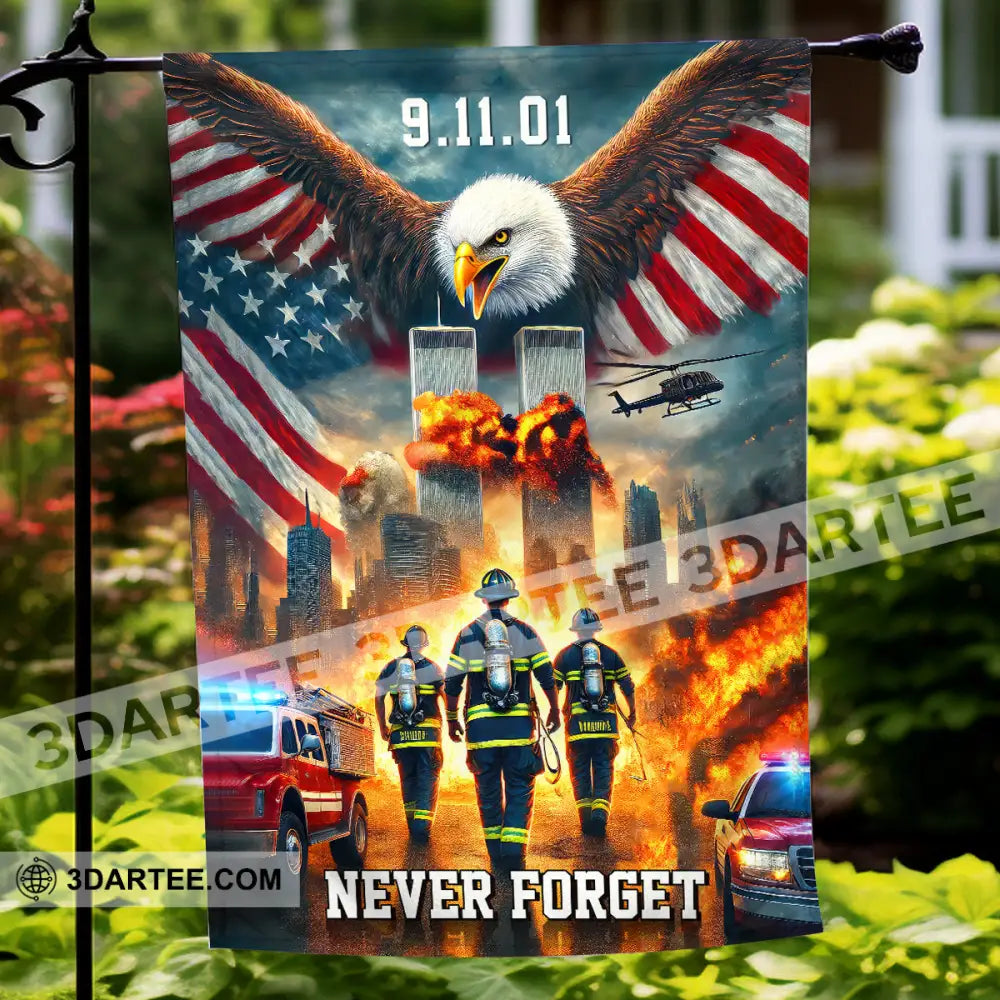 United States Flag Fireman 911 Memorial - Never Forget American 12×18 Inch / 30X45 Cm Packing: