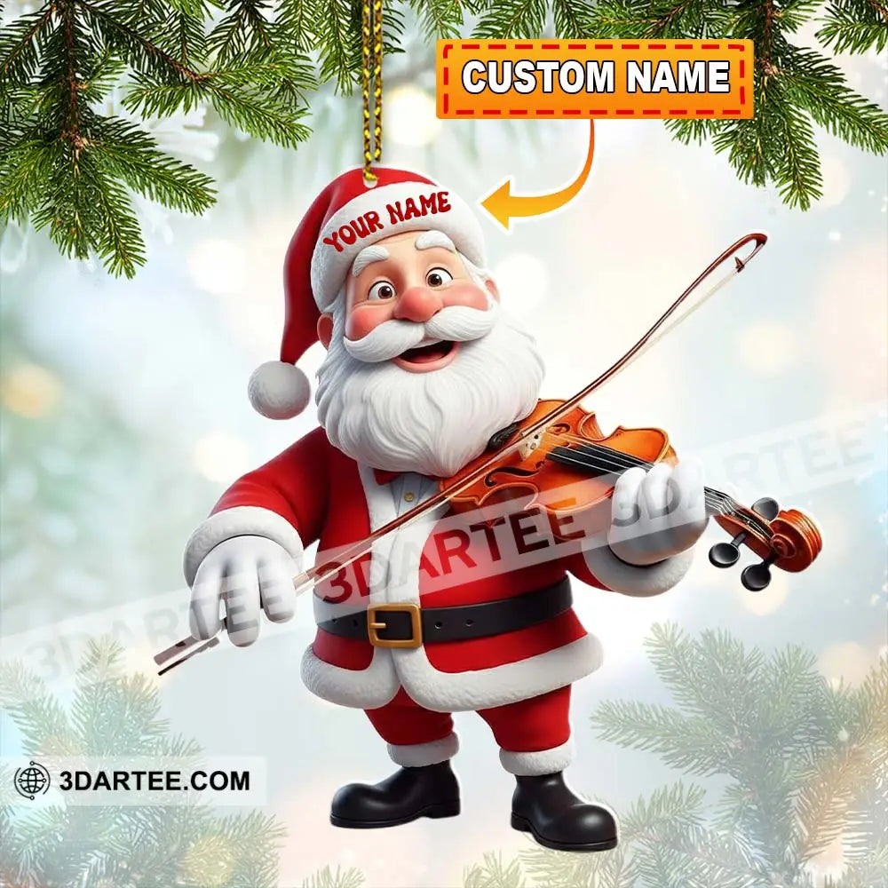 Violin Santa Christmas Home Decor Christmas Ornament Personalized Ornament 3.54’’ / 1 Ornament Ornament