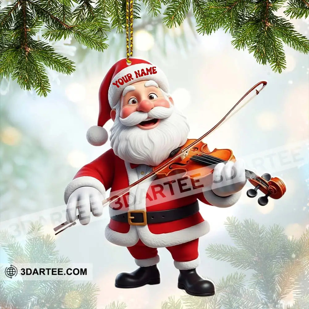 Violin Santa Christmas Home Decor Christmas Ornament Personalized Ornament Ornament