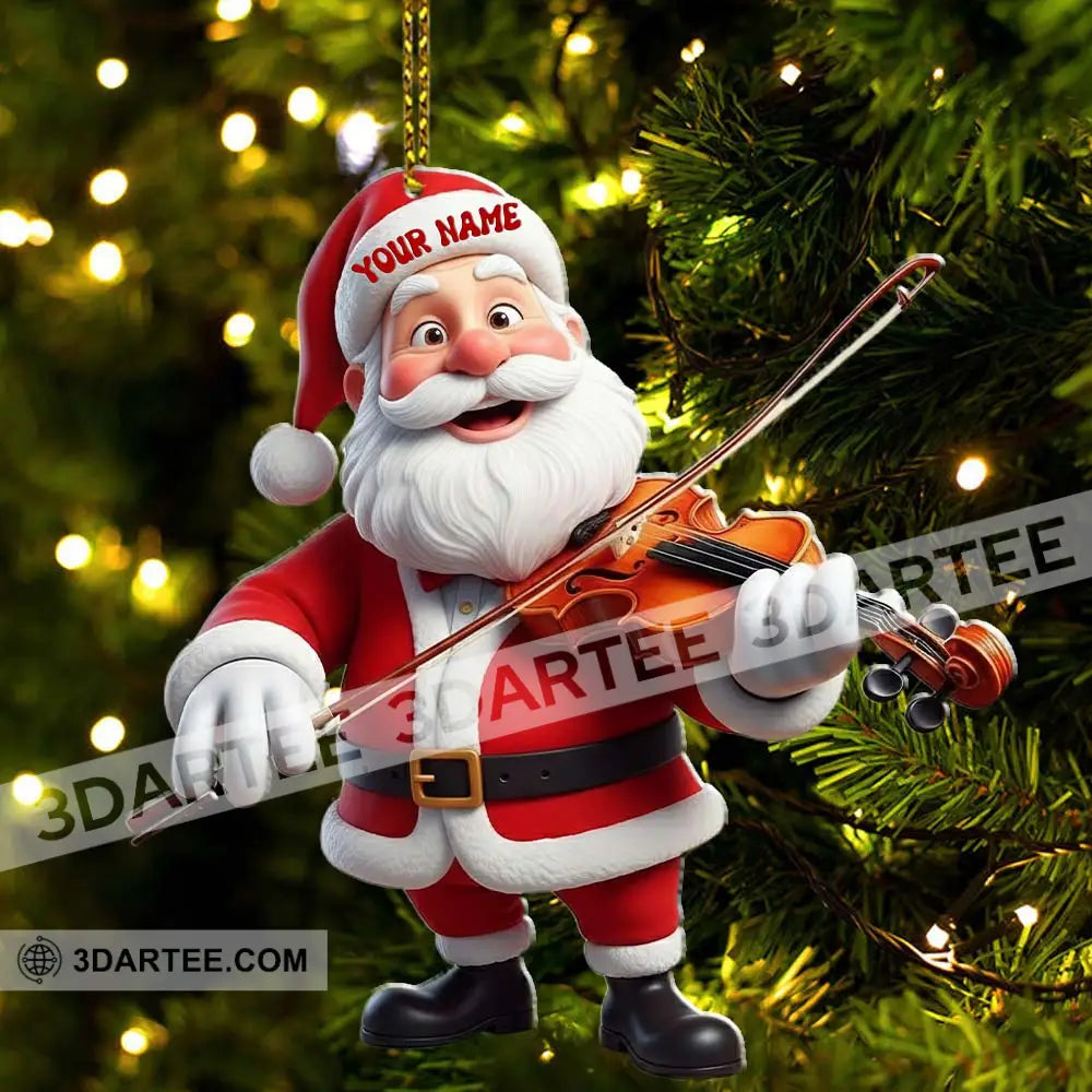 Violin Santa Christmas Home Decor Christmas Ornament Personalized Ornament Ornament