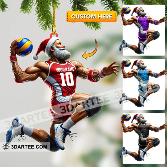 Volleyball Santa Home Decor Christmas Ornament Personalized Ornament 3.54’’ / 1 Ornament Ornament