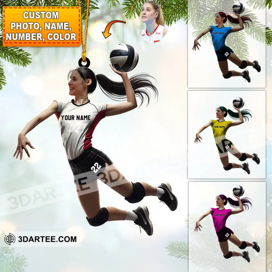 Volleyball Woman Decor Christmas Ornament Personalized Ornament 3.54’’ / 1 Ornament Ornament