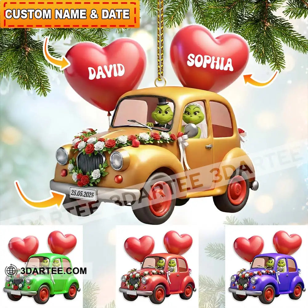 Wedding Car Home Decor Christmas Ornament Personalized Ornament 3.54’’ / 1 Ornament Ornament
