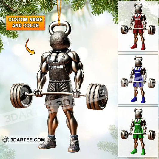 Weightlifter Lover Christmas Ornament Personalized Ornament 3.54’’ / 1 Ornament Ornament