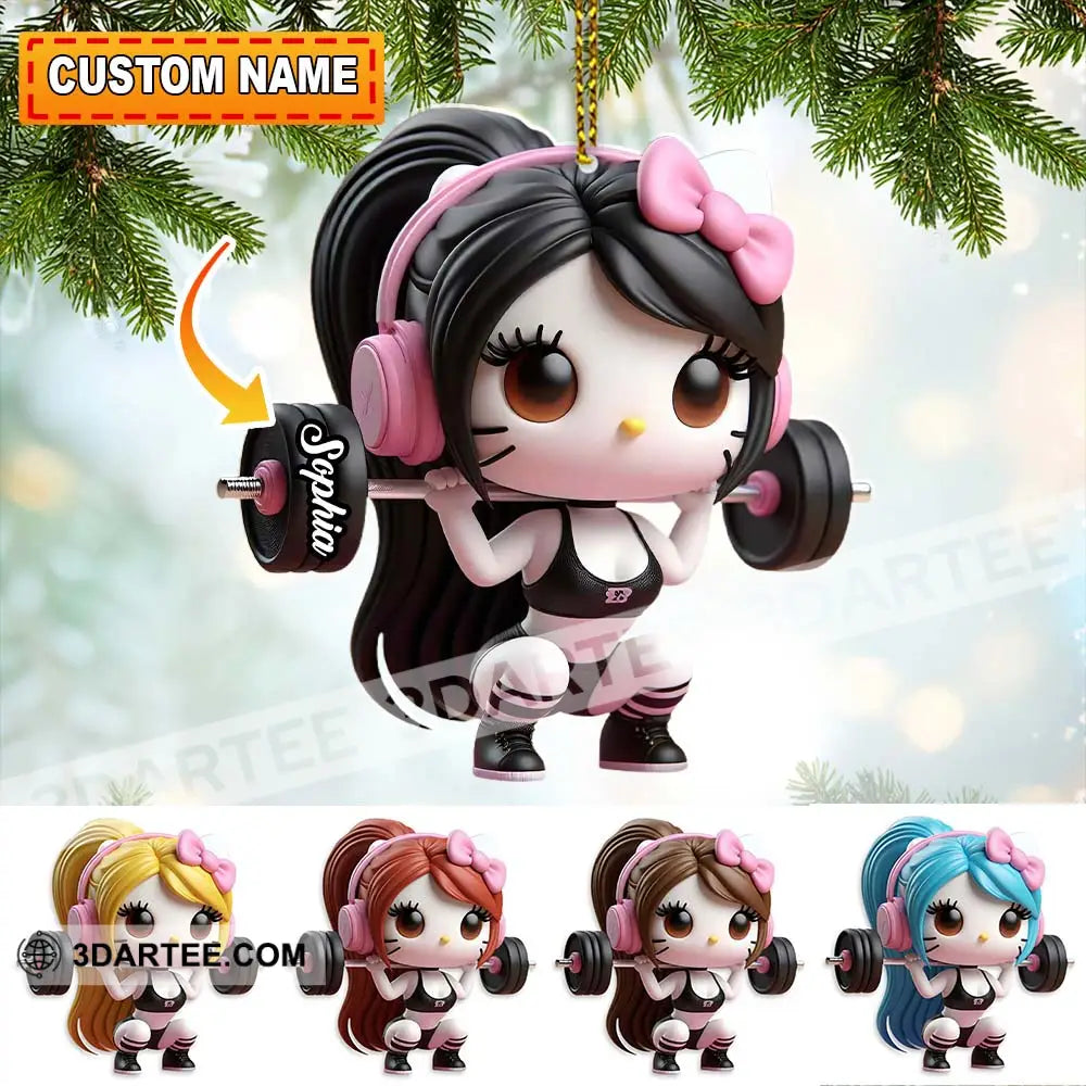 Weightlifting Girl Home Decor Christmas Ornament Personalized Ornament 3.54’’ / 1 Ornament Ornament