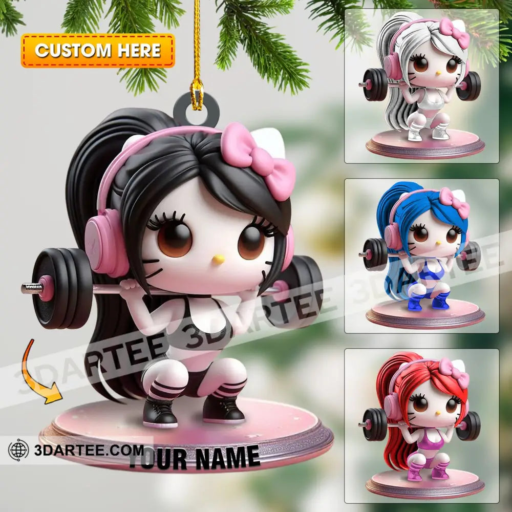 Weightlifting Girl Home Decor Christmas Ornament Personalized Ornament 3.54’’ / 1 Ornament Ornament
