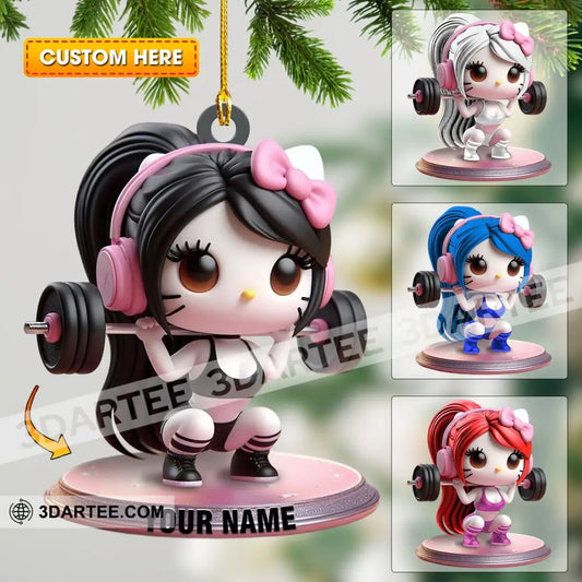 Weightlifting Girl Home Decor Christmas Ornament Personalized Ornament 3.54’’ / 1 Ornament Ornament