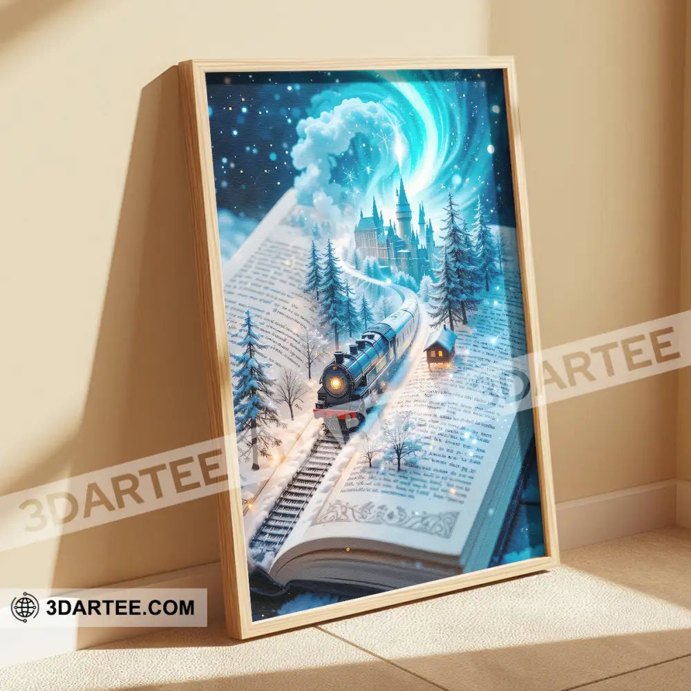 Winter Hogwarts Express Home Decor Gift Canvas Poster