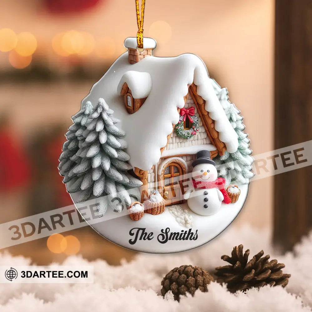 Winter House Home Decor Christmas Ornament Personalized Ornament Ornament