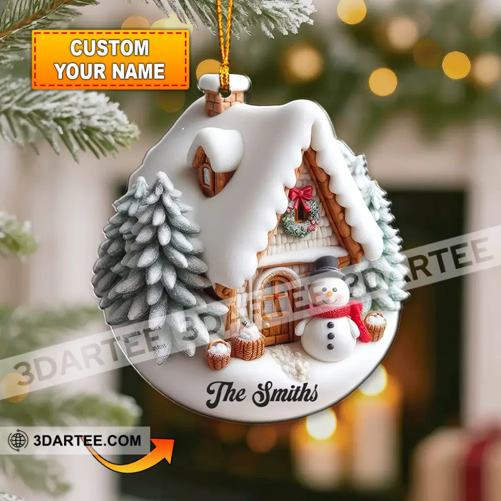 Winter House Home Decor Christmas Ornament Personalized Ornament 3.54’’ / 1 Ornament Ornament