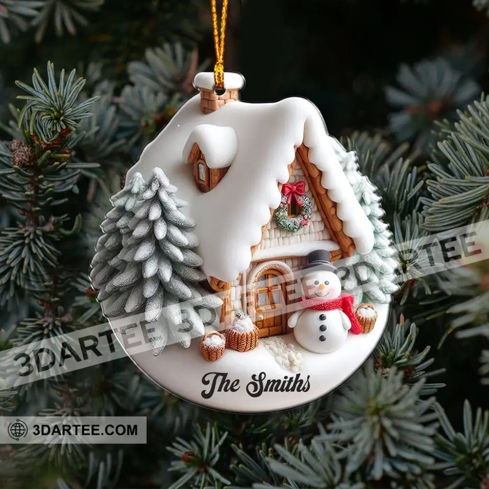 Winter House Home Decor Christmas Ornament Personalized Ornament Ornament