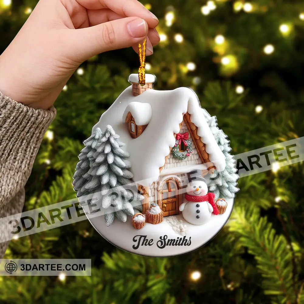 Winter House Home Decor Christmas Ornament Personalized Ornament Ornament