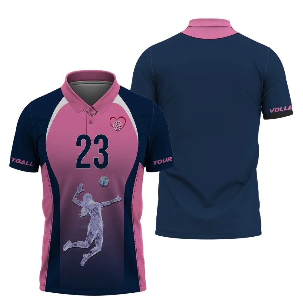 Woman Shirt Custom Name And Number Volleyball Hoodie Team T-Shirt Gift For Players Polo / S