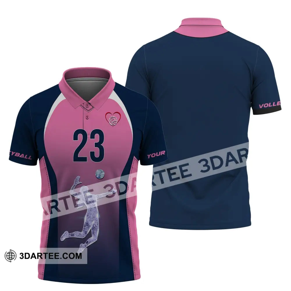 Woman Shirt Custom Name And Number Volleyball Hoodie Team T-Shirt Gift For Players Polo / S