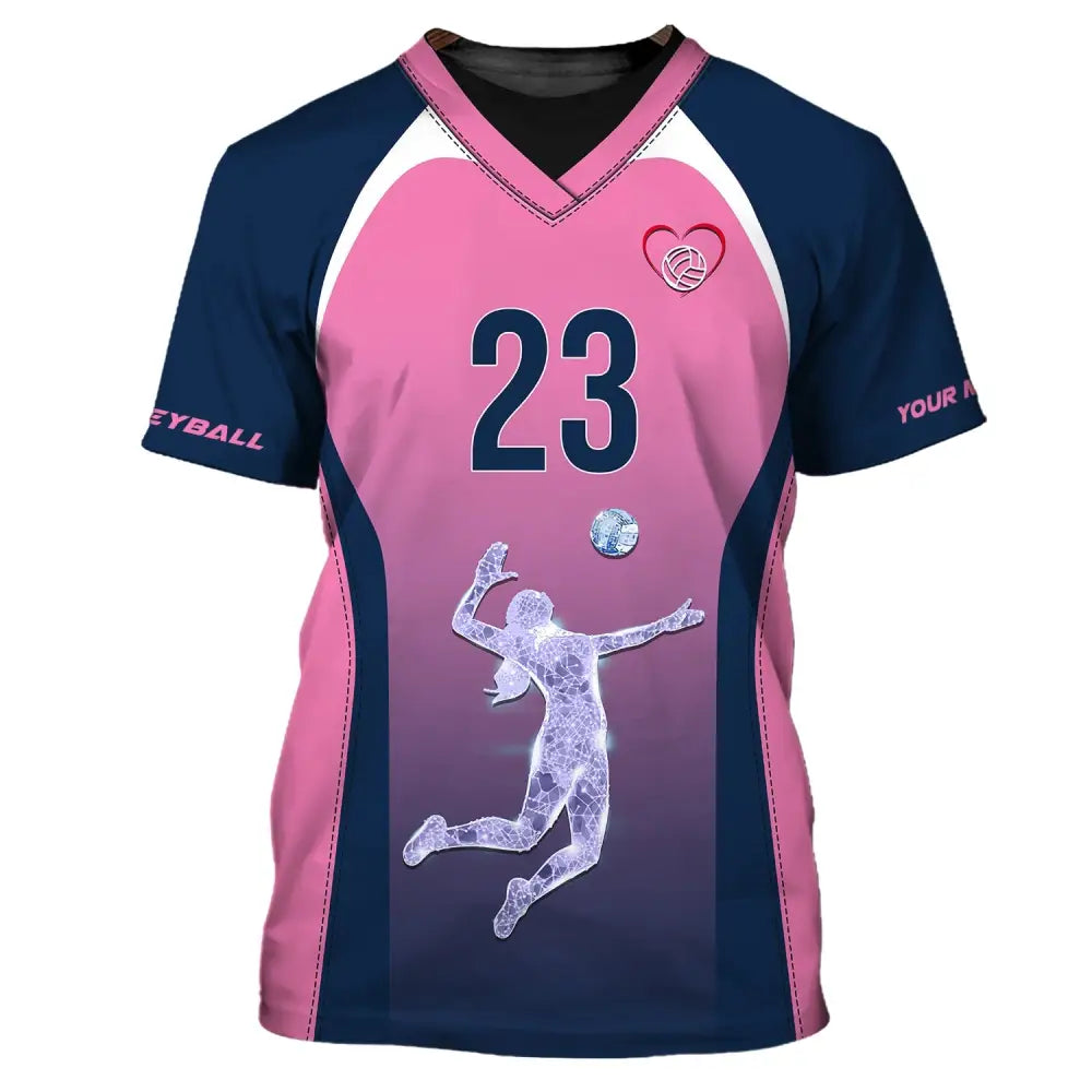 Woman Shirt Custom Name And Number Volleyball Hoodie Team T-Shirt Gift For Players / S
