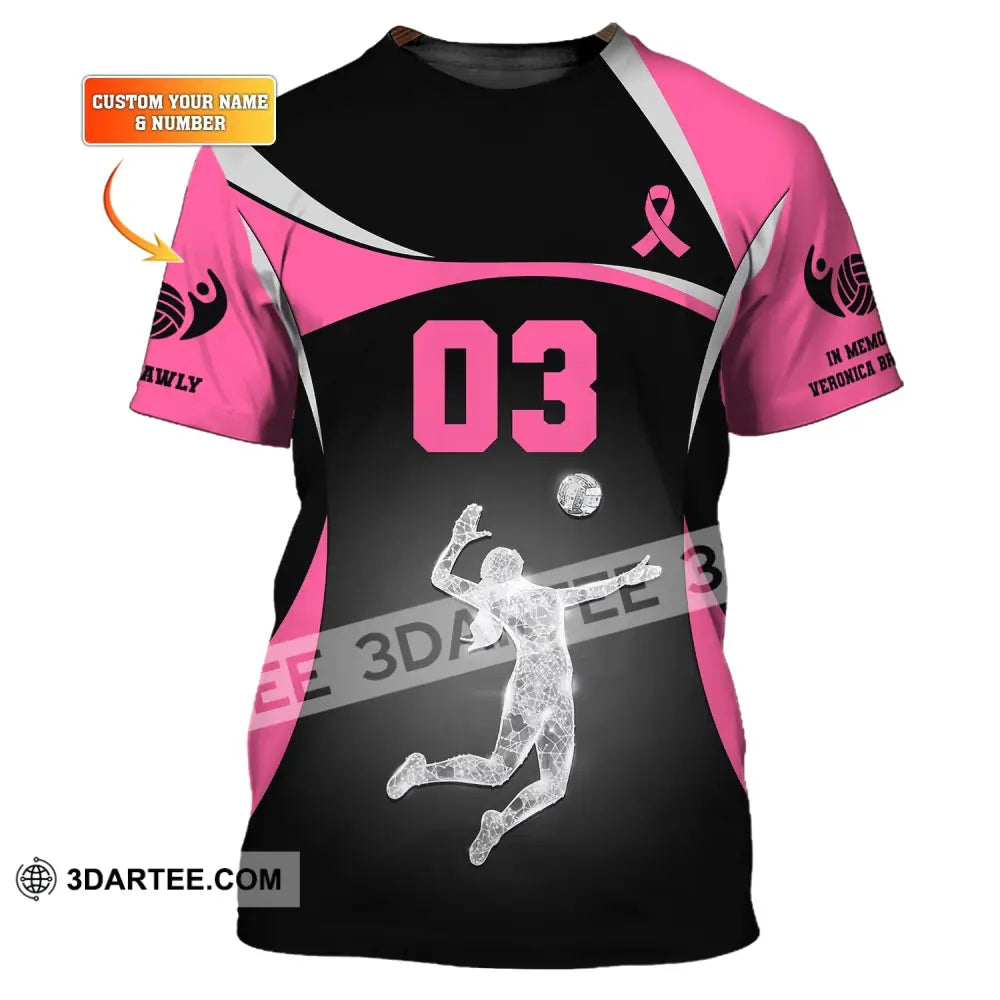 Woman Shirt Custom Name And Number Volleyball T-Shirt For Team Gift Players