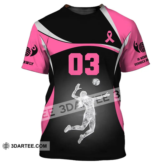 Woman Shirt Custom Name And Number Volleyball T-Shirt For Team Gift Players / S