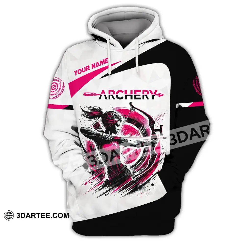 Woman Shirt Custom Name Archer Archery Team Uniform Gift Hoodie / S T-Shirt