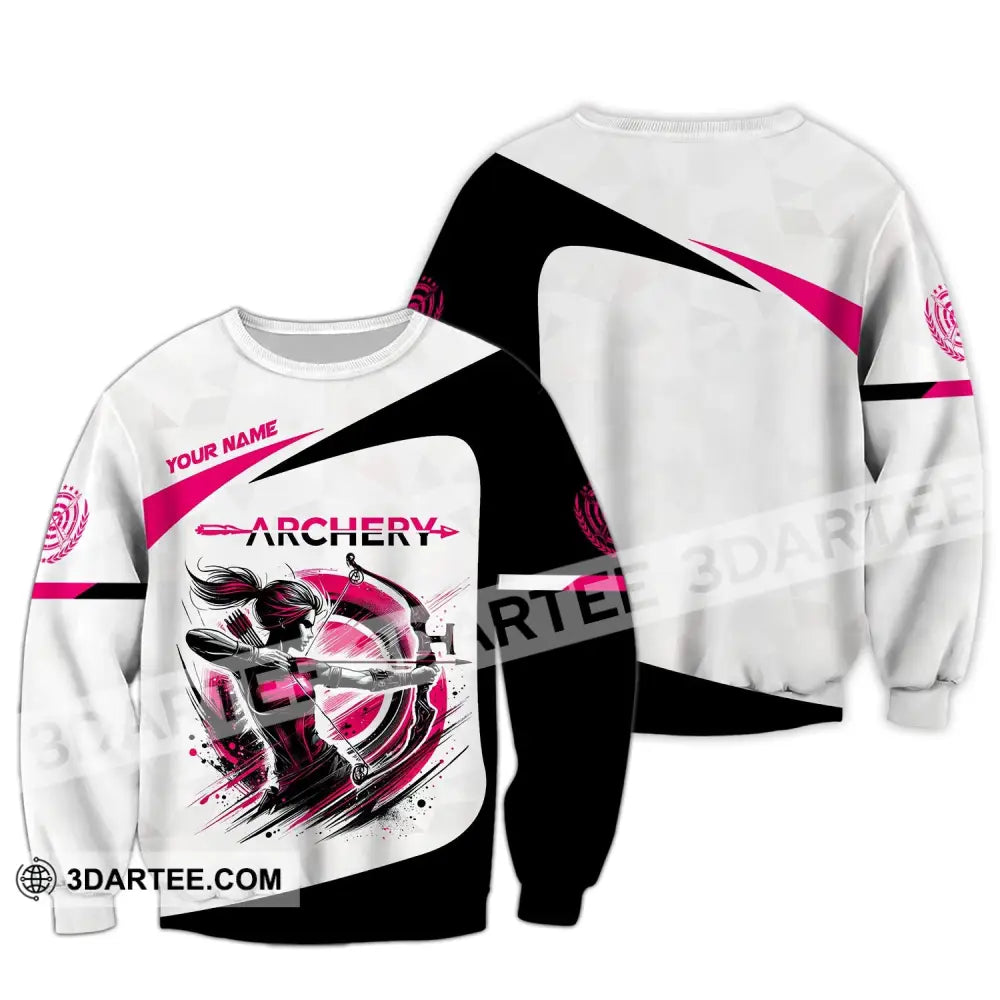 Woman Shirt Custom Name Archer Archery Team Uniform Gift Long Sleeve / S T-Shirt