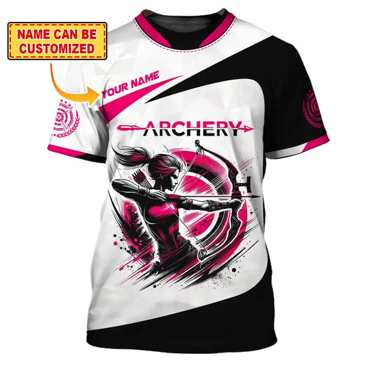 Woman Shirt Custom Name Archer Archery Team Uniform Gift T-Shirt