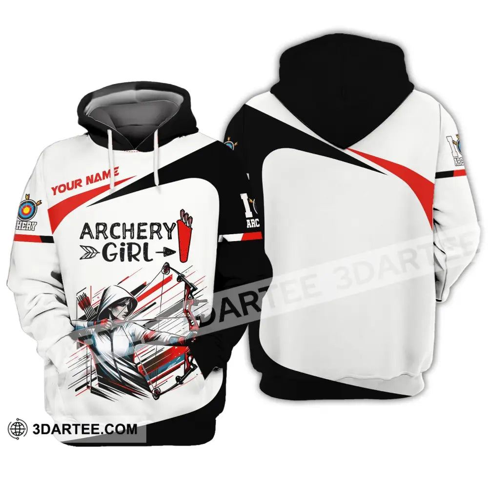 Woman Shirt Custom Name Archery Girl For Lovers Hoodie / S T-Shirt