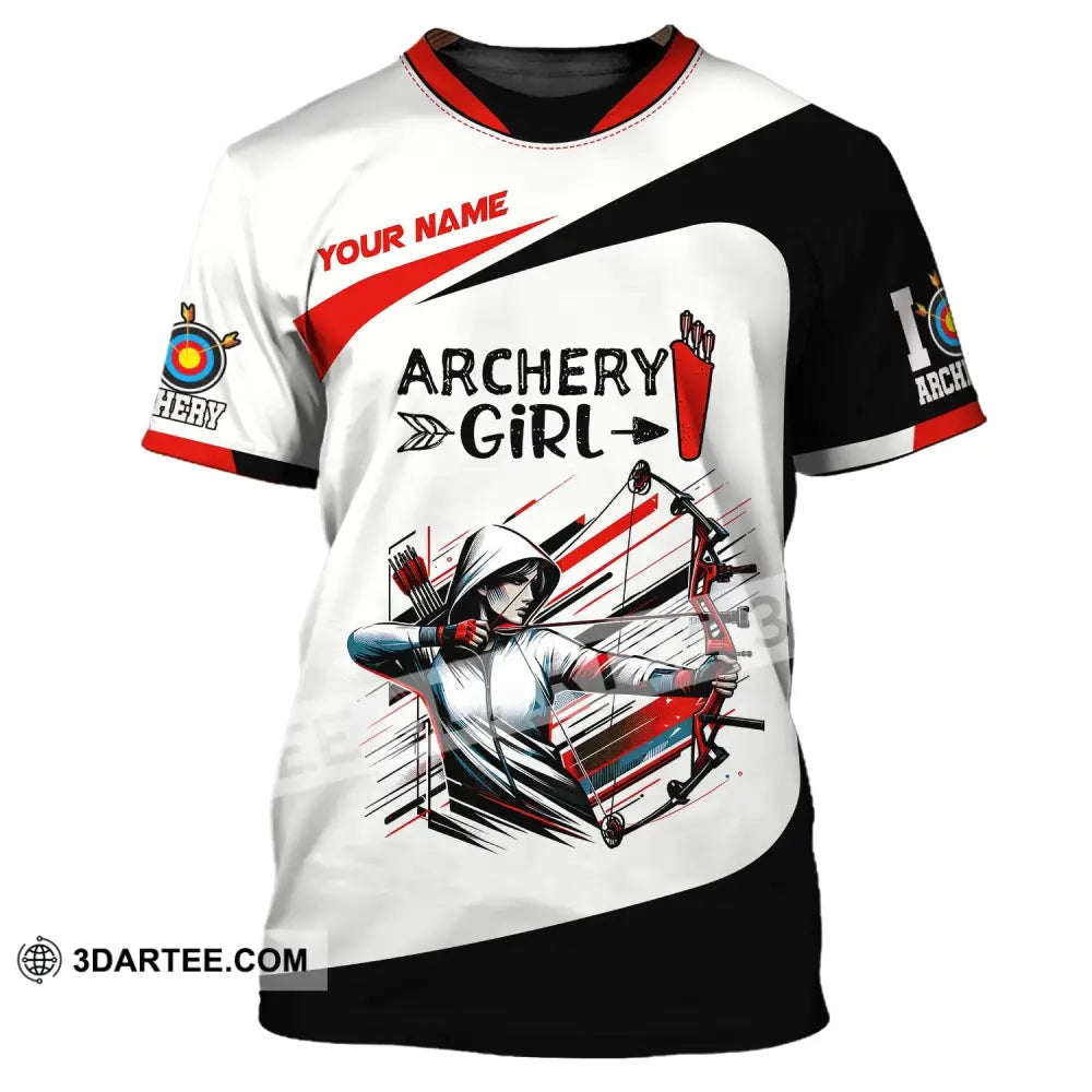 Woman Shirt Custom Name Archery Girl For Lovers T-Shirt / S