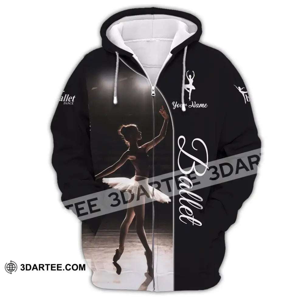 Woman Shirt Custom Name Ballet T-Shirt Gift Zipper Hoodie / S T-Shirt