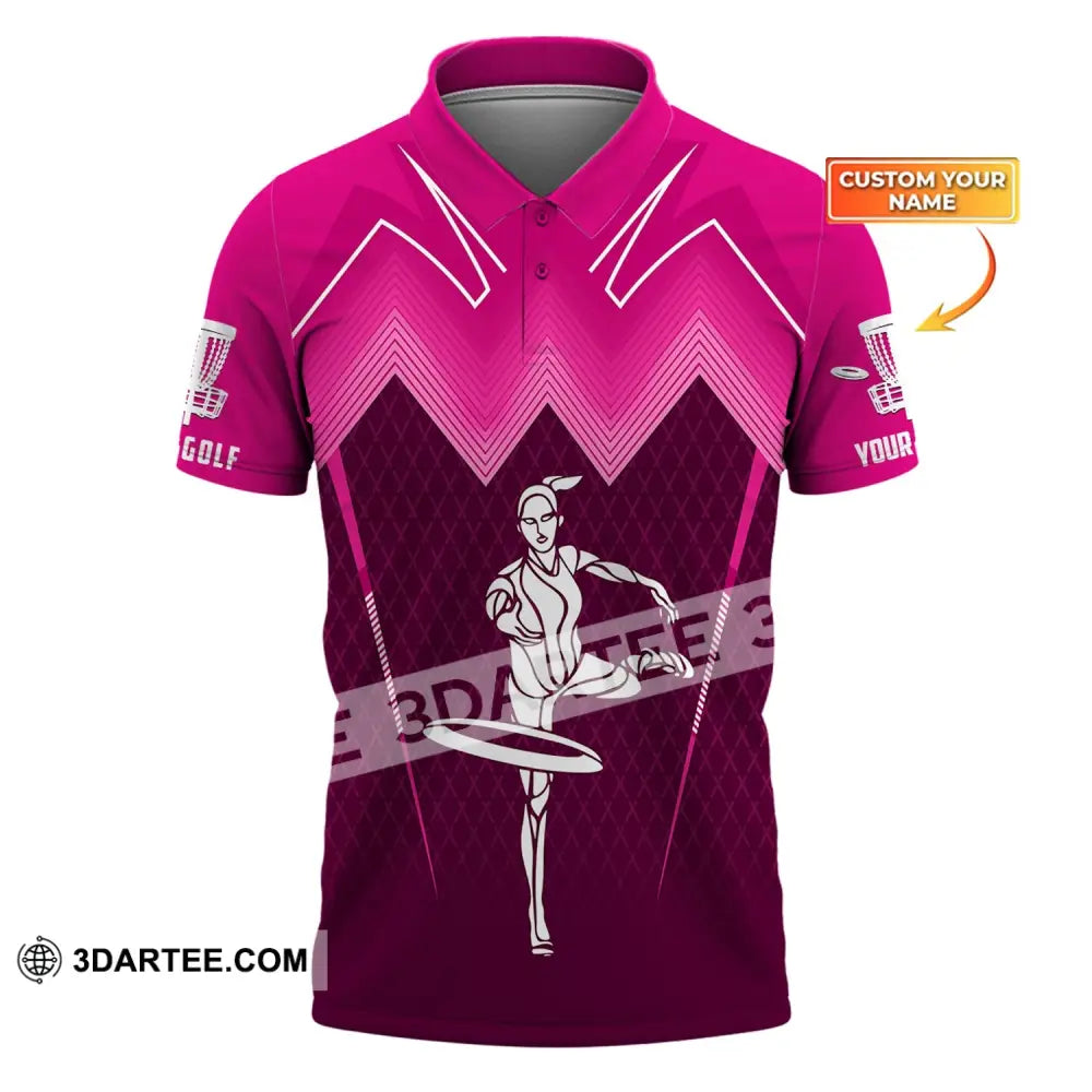 Woman Shirt Custom Name Disc Golf Polo Tee Gift For Player / S T-Shirt