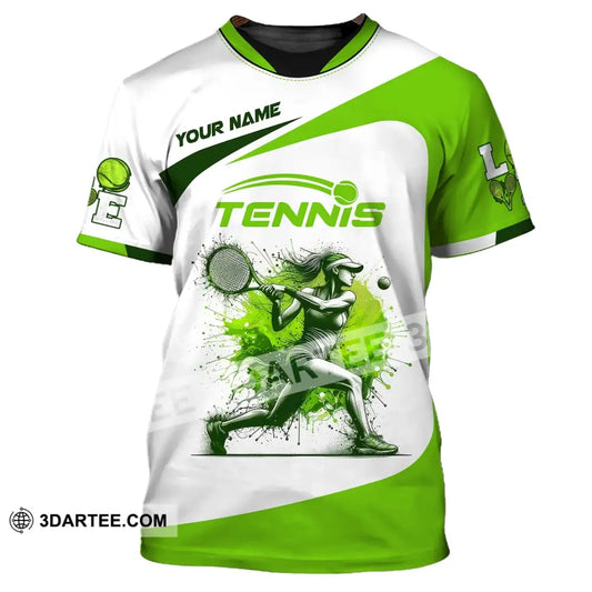 Woman Shirt Custom Name For Tennis Player T-Shirt Lover Gift Apparel / S